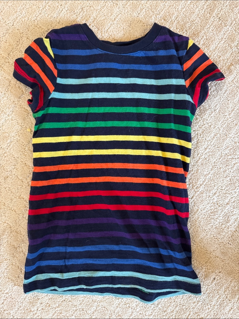 Primary Navy Multicolor Striped Short Sleeve Tee